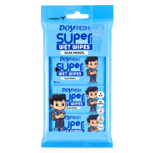 Вологі серветки Doyfresh Mini синього кольору, 8 шт